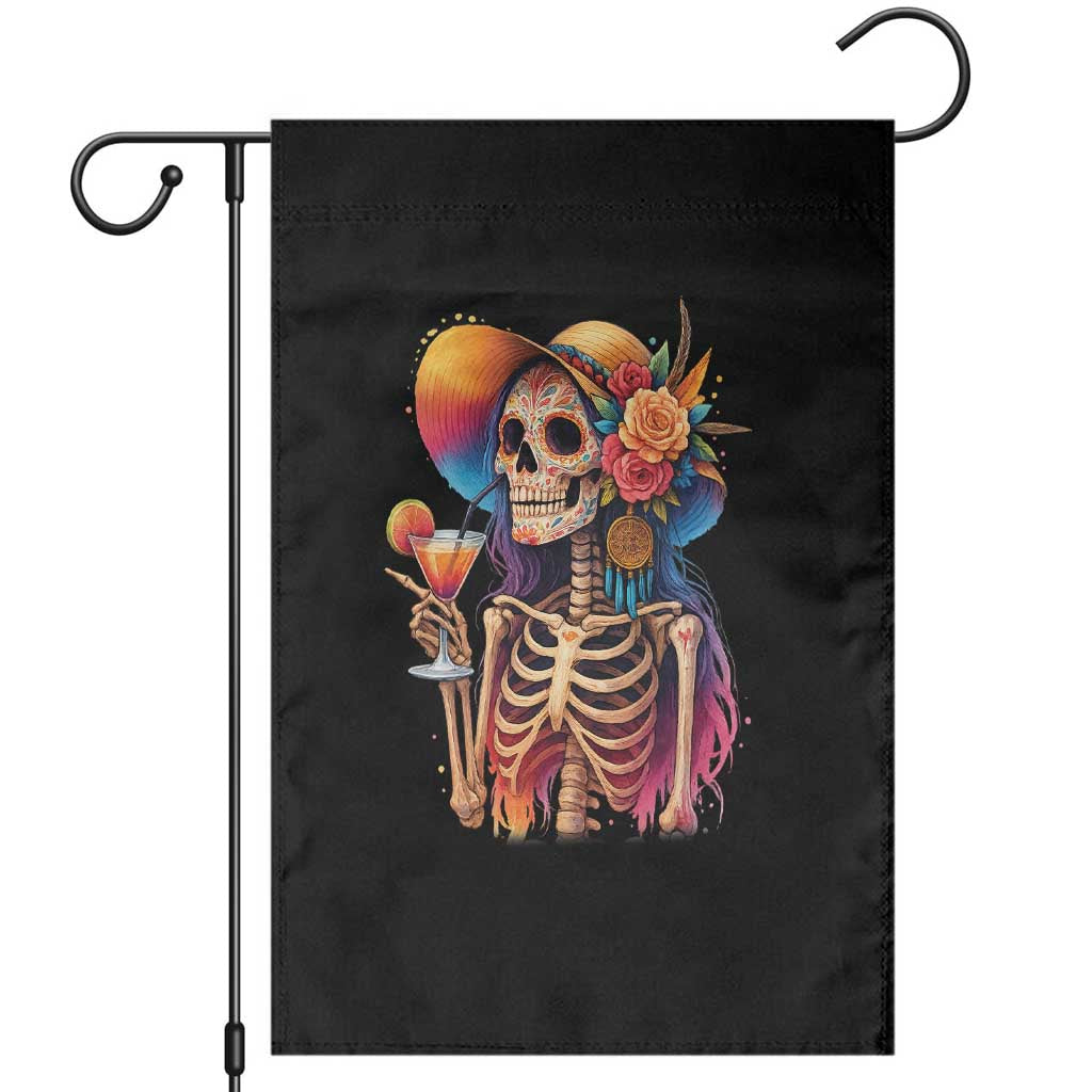 Funny Summer Sugar Skull Cocktail Lover Garden Flag TS12 Black Print Your Wear