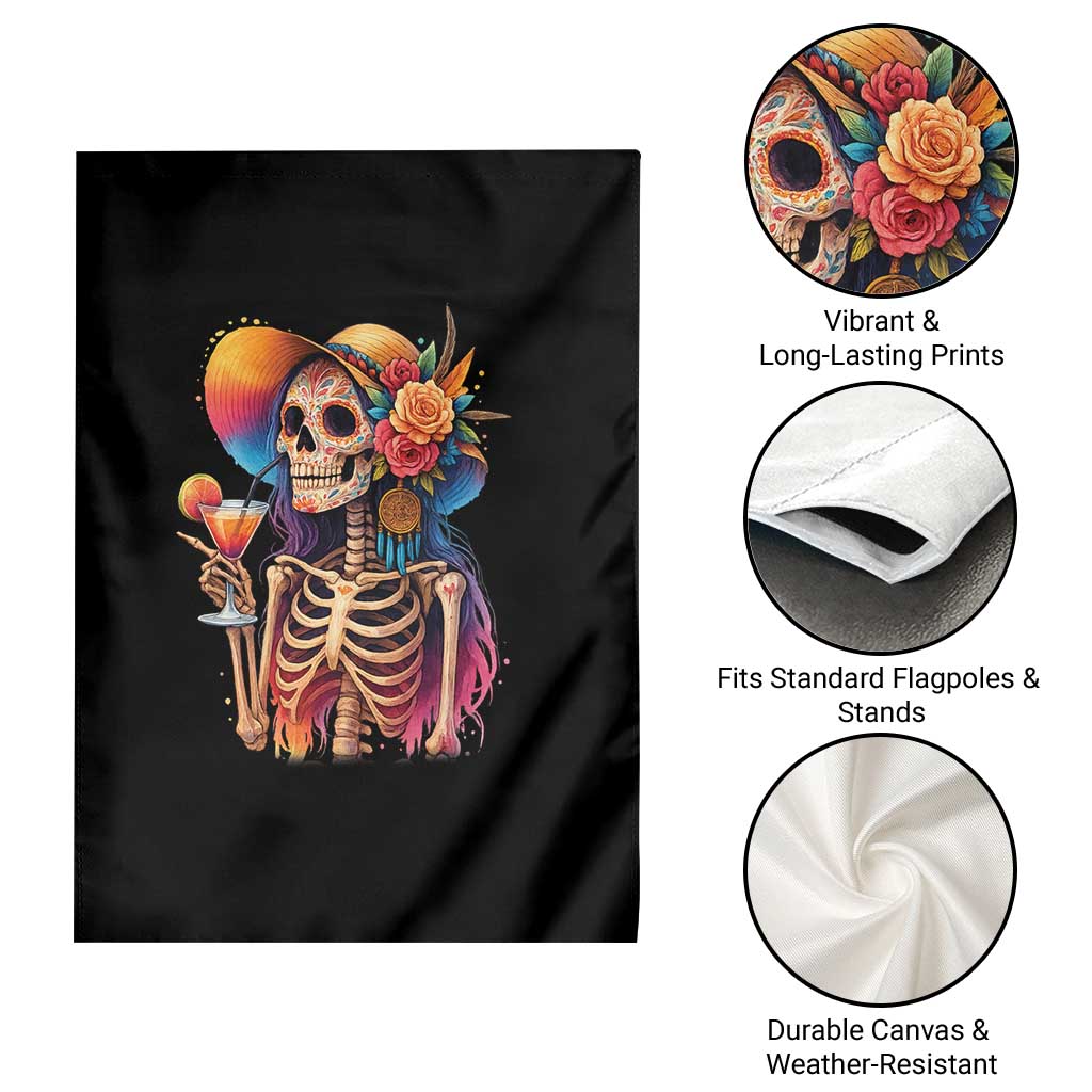 Funny Summer Sugar Skull Cocktail Lover Garden Flag TS12 Print Your Wear