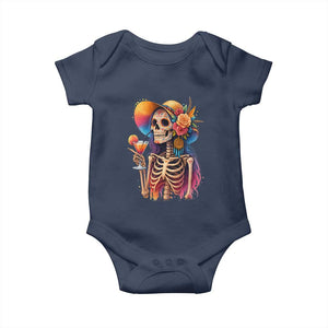 Funny Summer Sugar Skull Cocktail Lover Baby Onesie TS12 Navy Print Your Wear