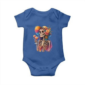 Funny Summer Sugar Skull Cocktail Lover Baby Onesie TS12 Royal Blue Print Your Wear