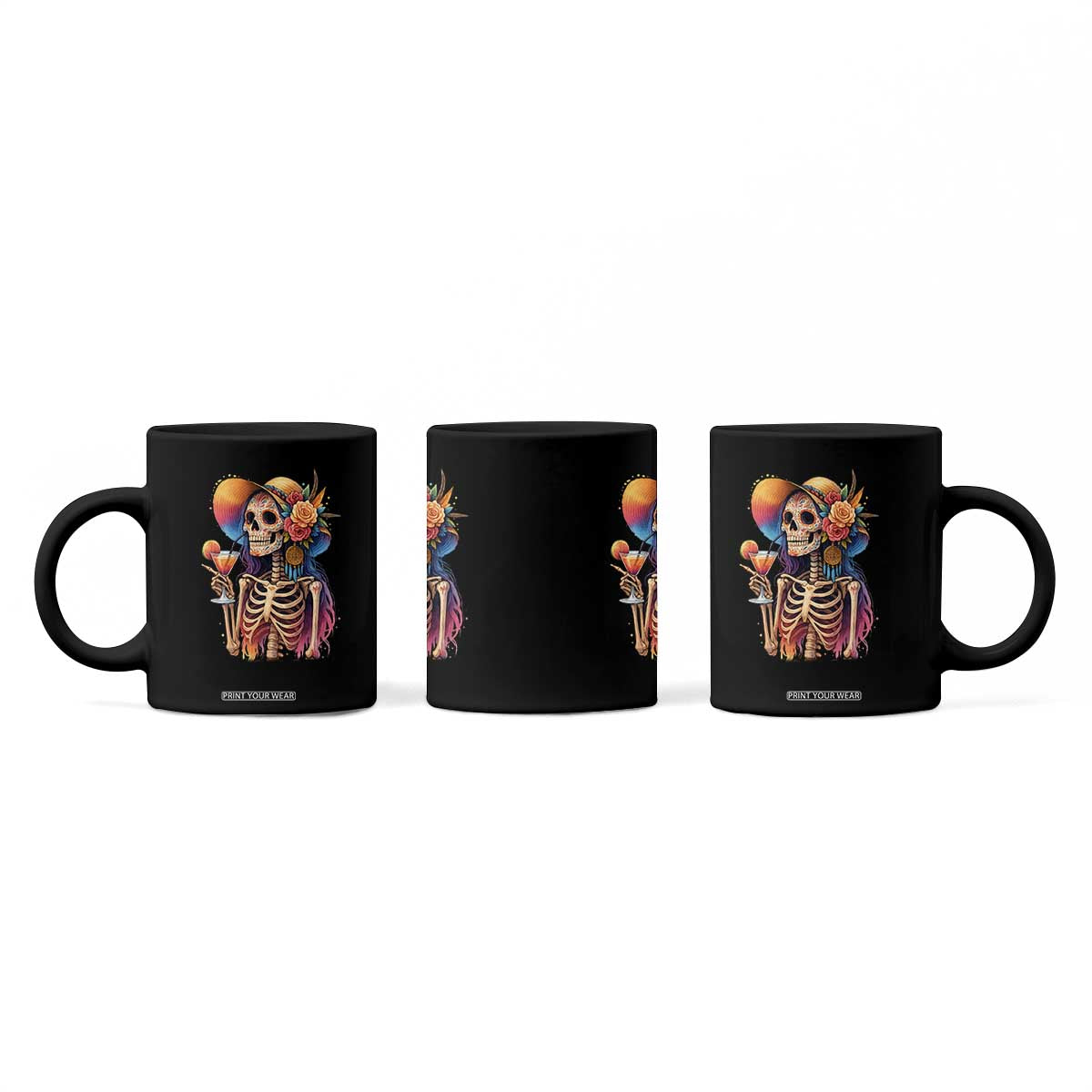 Funny Summer Sugar Skull Cocktail Lover Coffee Mug TS12 Print Your Wear