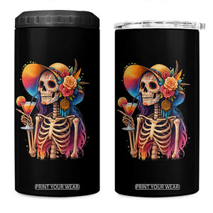 Funny Summer Sugar Skull Cocktail Lover 4 in 1 Can Cooler Tumbler TS12 One Size: 16 oz Black Print Your Wear