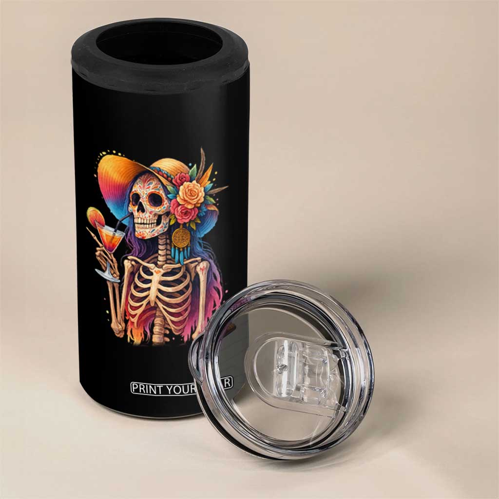 Funny Summer Sugar Skull Cocktail Lover 4 in 1 Can Cooler Tumbler TS12 Print Your Wear
