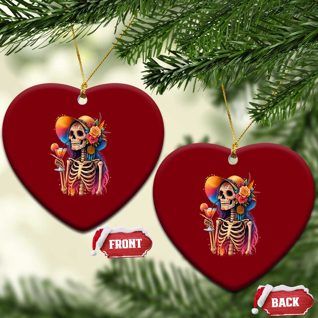 Funny Summer Sugar Skull Cocktail Lover Ceramic Ornament TS12 Print Your Wear