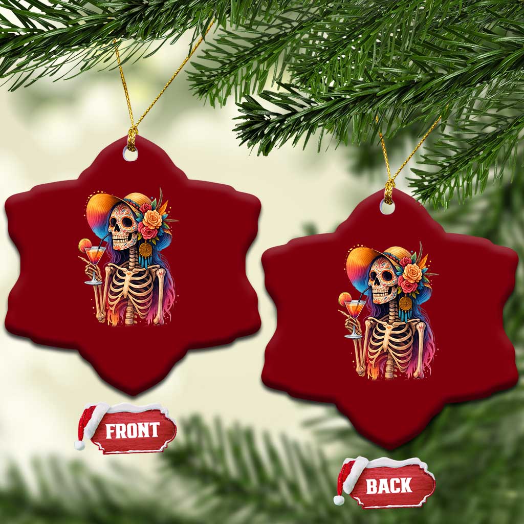 Funny Summer Sugar Skull Cocktail Lover Ceramic Ornament TS12 Print Your Wear
