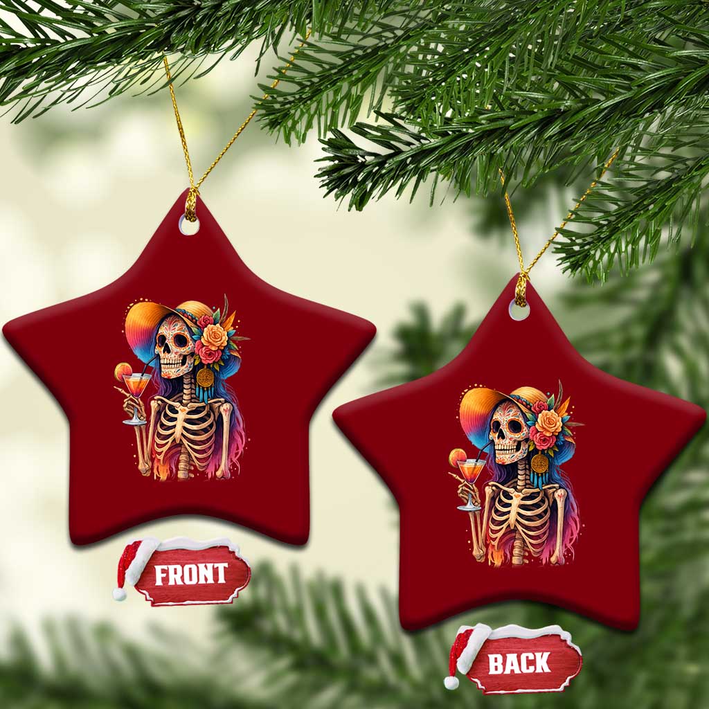 Funny Summer Sugar Skull Cocktail Lover Ceramic Ornament TS12 Print Your Wear