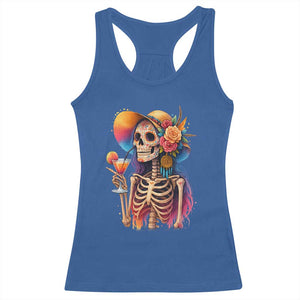 Funny Summer Sugar Skull Cocktail Lover Racerback Tank Top TS12 Royal Blue Print Your Wear