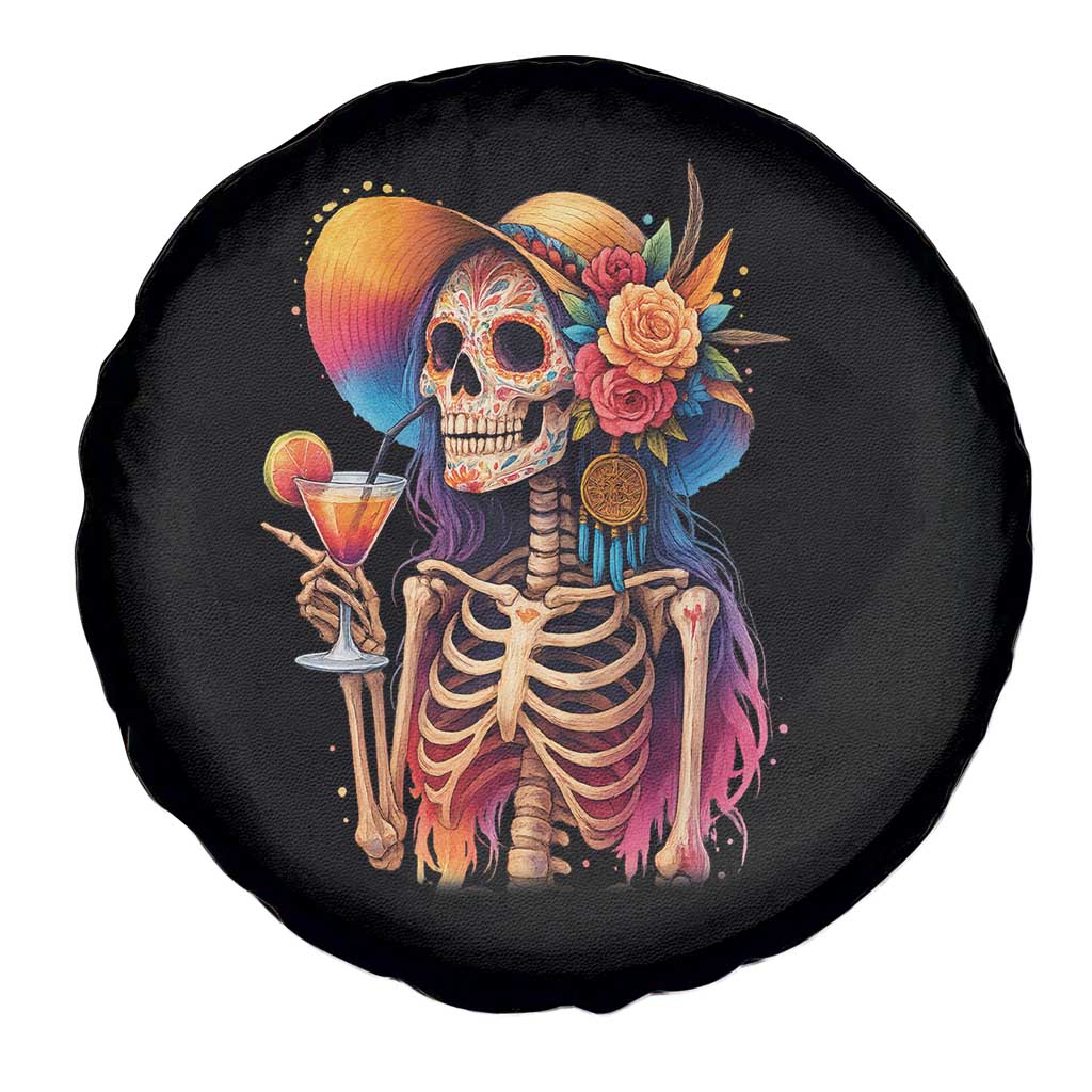 Funny Summer Sugar Skull Cocktail Lover Spare Tire Cover TS12 Print Your Wear