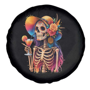 Funny Summer Sugar Skull Cocktail Lover Spare Tire Cover TS12 Print Your Wear