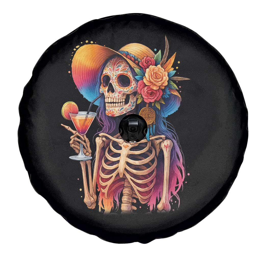 Funny Summer Sugar Skull Cocktail Lover Spare Tire Cover TS12 Print Your Wear