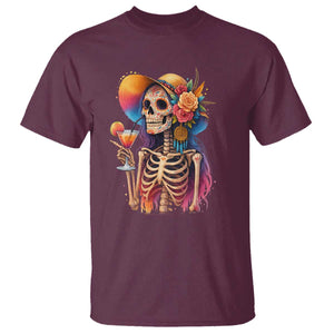 Funny Summer Sugar Skull Cocktail Lover T Shirt TS12 Maroon Print Your Wear