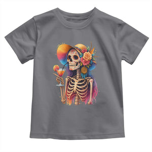 Funny Summer Sugar Skull Cocktail Lover Toddler T Shirt TS12 Charcoal Print Your Wear