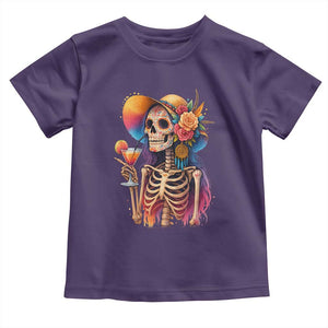 Funny Summer Sugar Skull Cocktail Lover Toddler T Shirt TS12 Purple Print Your Wear
