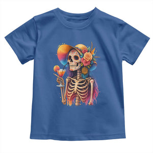 Funny Summer Sugar Skull Cocktail Lover Toddler T Shirt TS12 Royal Blue Print Your Wear