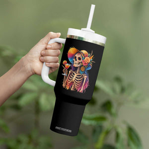 Funny Summer Sugar Skull Cocktail Lover Tumbler With Handle TS12 Print Your Wear