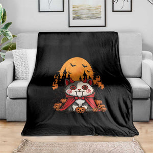Halloween Cat Throw Blanket Horror Vampire Kawaii Chibi Kitten TS12 Print Your Wear