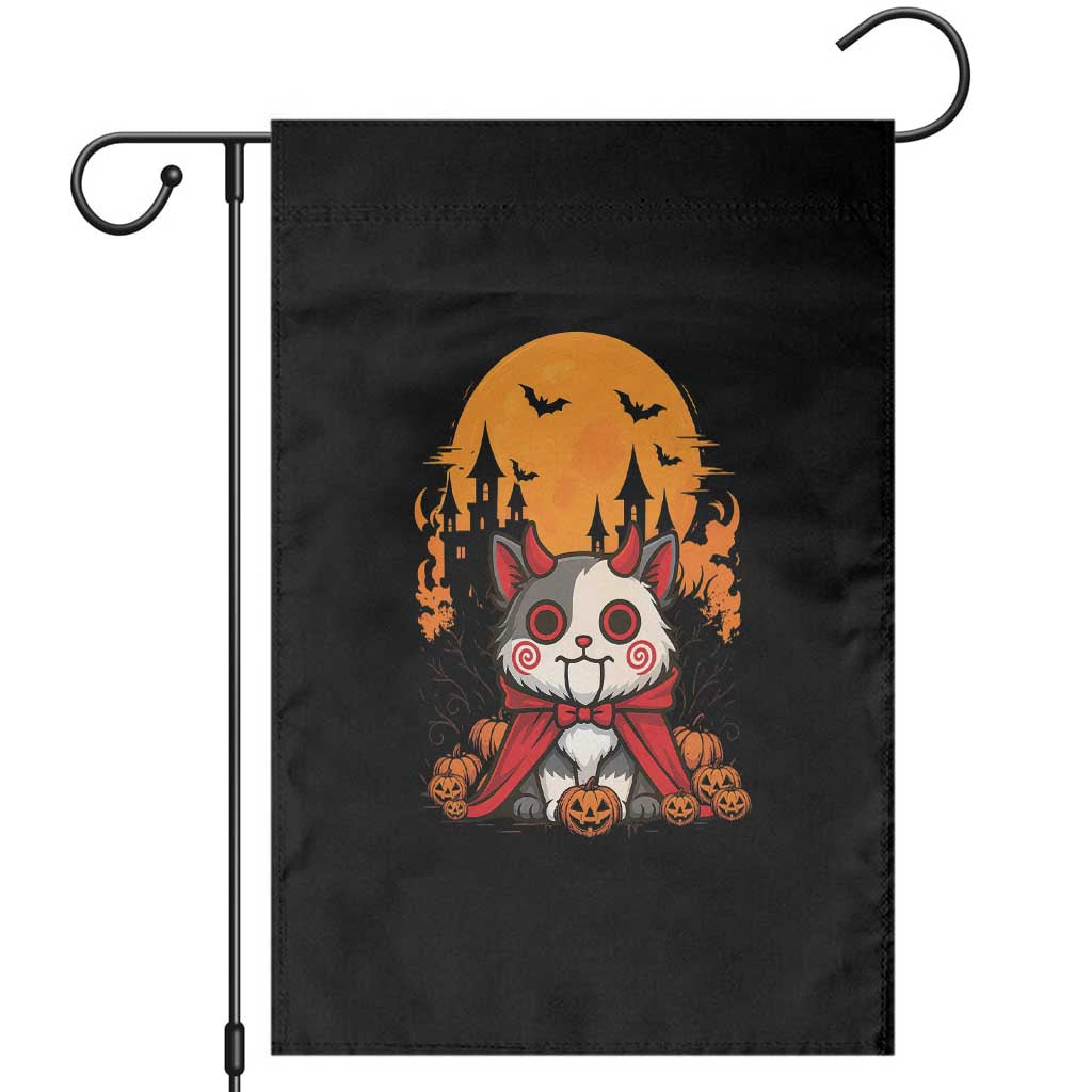 Halloween Cat Garden Flag Horror Vampire Kawaii Chibi Kitten TS12 Black Print Your Wear