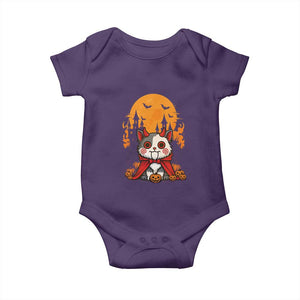Halloween Cat Baby Onesie Horror Vampire Kawaii Chibi Kitten TS12 Purple Print Your Wear
