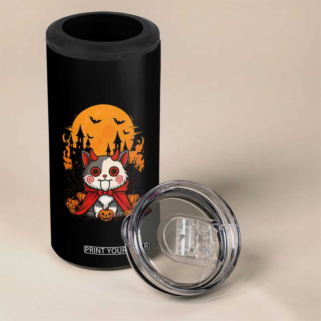 Halloween Cat 4 in 1 Can Cooler Tumbler Horror Vampire Kawaii Chibi Kitten TS12 Print Your Wear