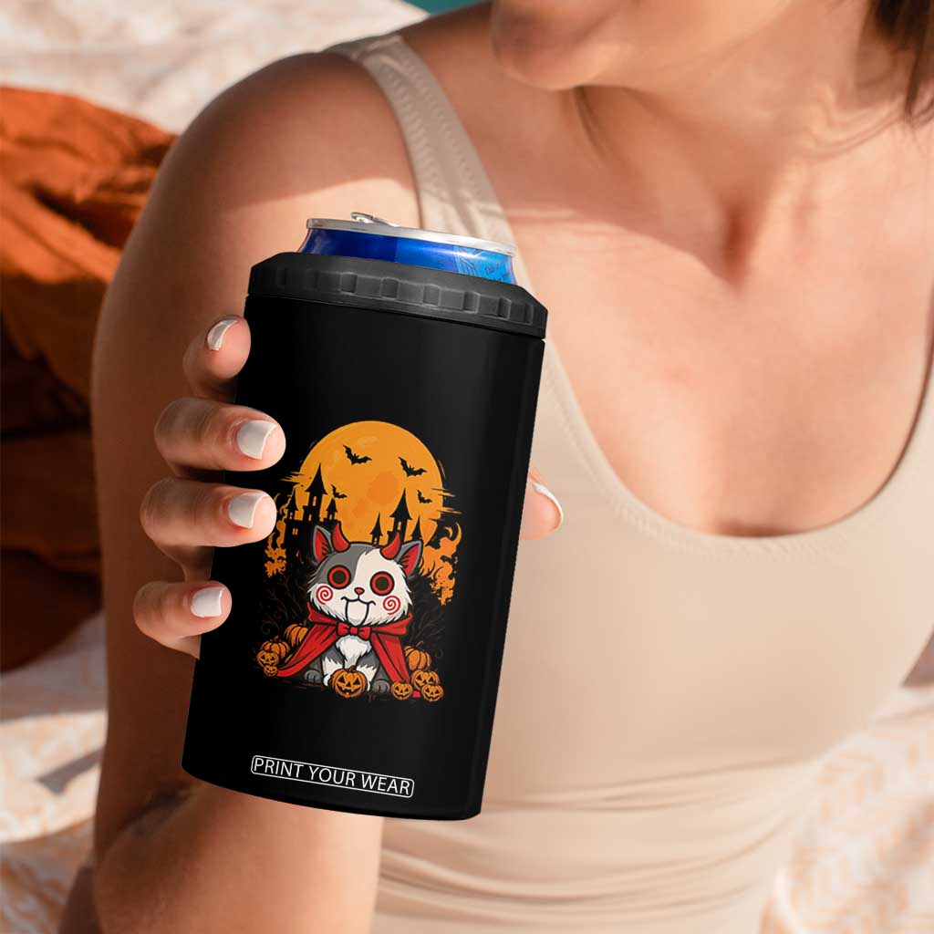 Halloween Cat 4 in 1 Can Cooler Tumbler Horror Vampire Kawaii Chibi Kitten TS12 Print Your Wear