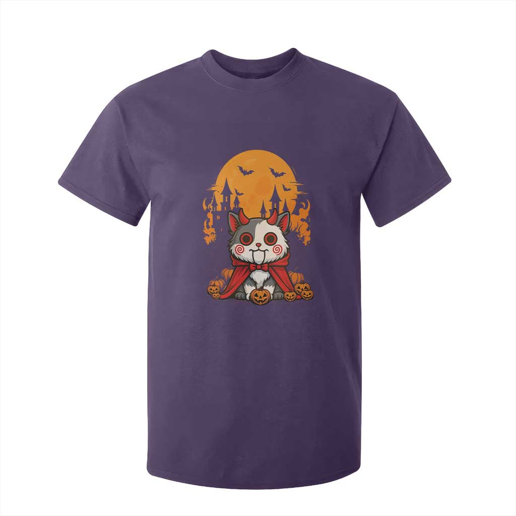 Halloween Cat T Shirt For Kid Horror Vampire Kawaii Chibi Kitten TS12 Purple Print Your Wear