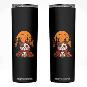 Halloween Cat Skinny Tumbler Horror Vampire Kawaii Chibi Kitten TS12 Black Print Your Wear