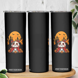 Halloween Cat Skinny Tumbler Horror Vampire Kawaii Chibi Kitten TS12 Print Your Wear