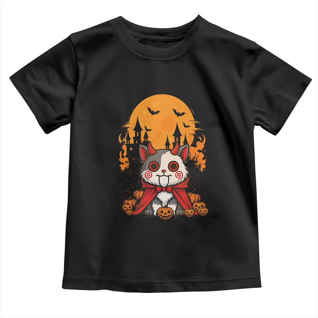 Halloween Cat Toddler T Shirt Horror Vampire Kawaii Chibi Kitten TS12 Black Print Your Wear