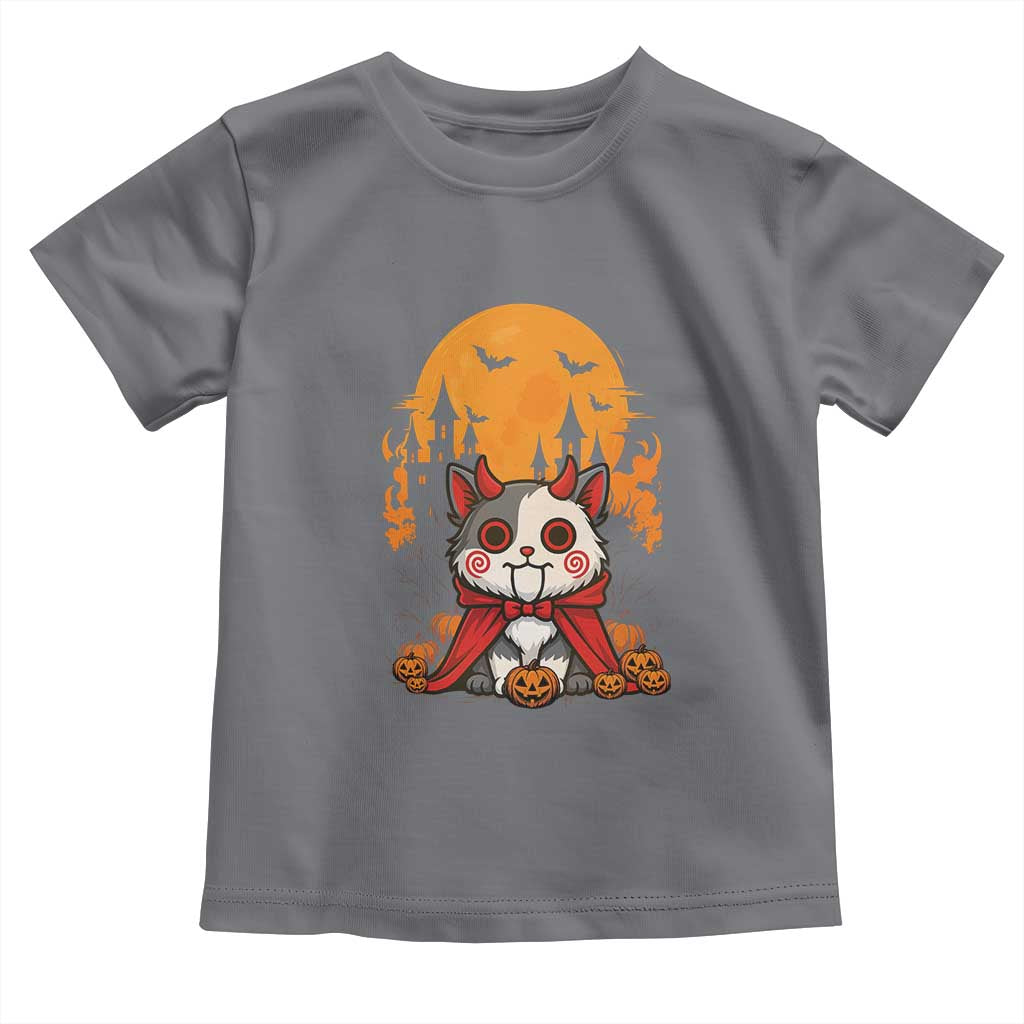 Halloween Cat Toddler T Shirt Horror Vampire Kawaii Chibi Kitten TS12 Charcoal Print Your Wear