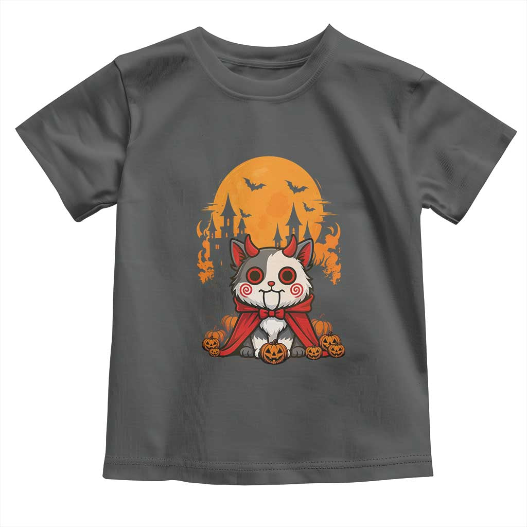 Halloween Cat Toddler T Shirt Horror Vampire Kawaii Chibi Kitten TS12 Dark Heather Print Your Wear