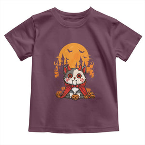 Halloween Cat Toddler T Shirt Horror Vampire Kawaii Chibi Kitten TS12 Maroon Print Your Wear