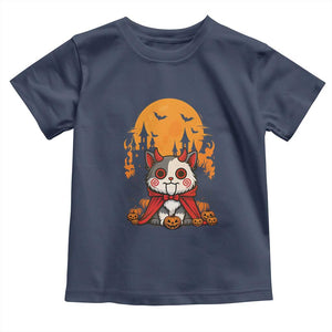 Halloween Cat Toddler T Shirt Horror Vampire Kawaii Chibi Kitten TS12 Navy Print Your Wear