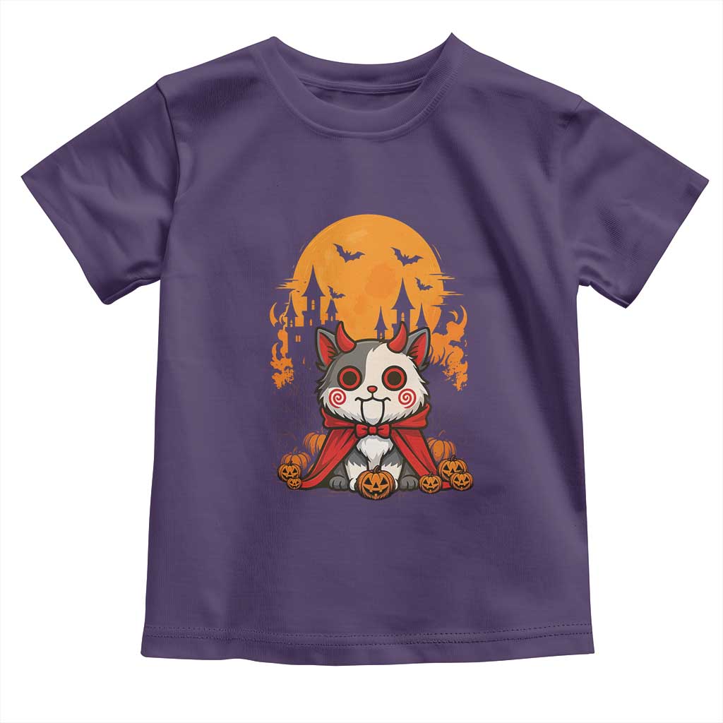 Halloween Cat Toddler T Shirt Horror Vampire Kawaii Chibi Kitten TS12 Purple Print Your Wear