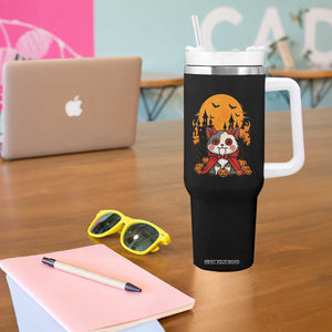 Halloween Cat Tumbler With Handle Horror Vampire Kawaii Chibi Kitten TS12 Print Your Wear