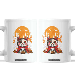 Halloween Cat Coffee Mug Horror Vampire Kawaii Chibi Kitten TS12 Black Print Your Wear