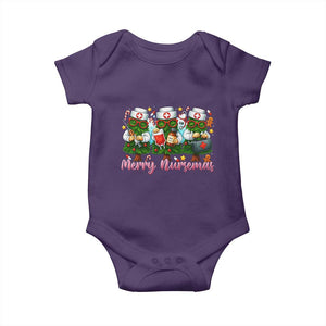 Christmas Nurse Baby Onesie Funny Merry Nursemas Pine Tree TS12 Purple Print Your Wear