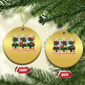 Xmas Nurse Christmas Ornament Funny Merry Nursemas Pine Tree TS12 Circle Gold Print Your Wear