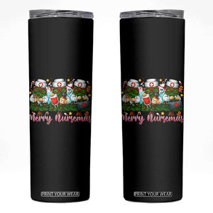 Christmas Nurse Skinny Tumbler Funny Merry Nursemas Pine Tree TS12 Black Print Your Wear