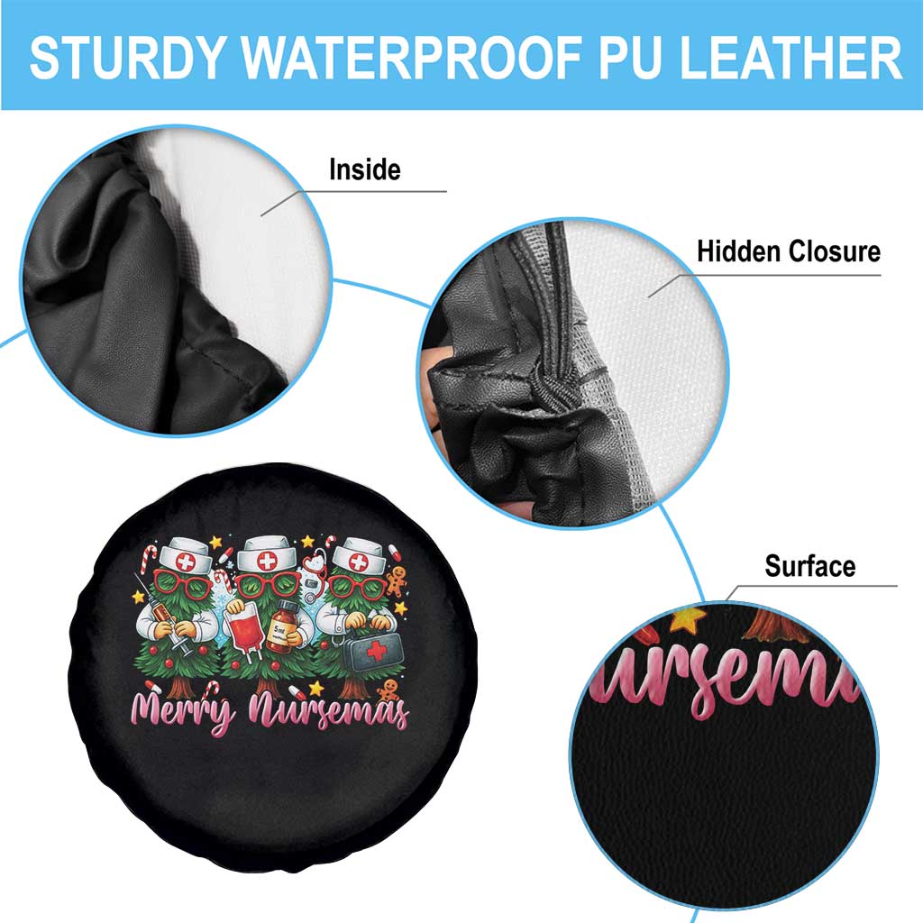 Christmas Nurse Spare Tire Cover Funny Merry Nursemas Pine Tree TS12 Print Your Wear