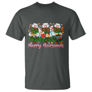 Christmas Nurse T Shirt Funny Merry Nursemas Pine Tree TS12 Dark Heather Print Your Wear