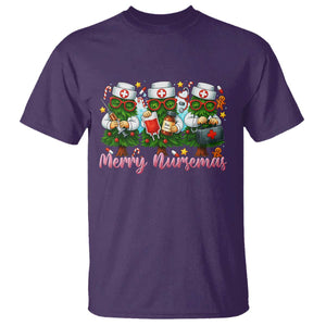 Christmas Nurse T Shirt Funny Merry Nursemas Pine Tree TS12 Purple Print Your Wear
