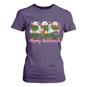 Christmas Nurse T Shirt For Women Funny Merry Nursemas Pine Tree TS12 Purple Print Your Wear