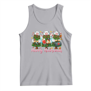 Christmas Nurse Tank Top Funny Merry Nursemas Pine Tree TS12 Athletic Heather Print Your Wear