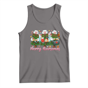 Christmas Nurse Tank Top Funny Merry Nursemas Pine Tree TS12 Deep Heather Print Your Wear