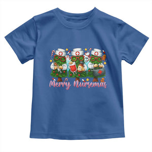 Christmas Nurse Toddler T Shirt Funny Merry Nursemas Pine Tree TS12 Royal Blue Print Your Wear