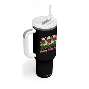 Christmas Nurse Tumbler With Handle Funny Merry Nursemas Pine Tree TS12 Print Your Wear