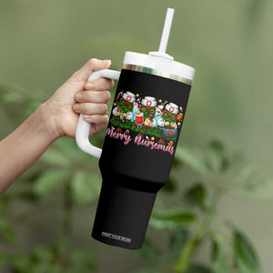 Christmas Nurse Tumbler With Handle Funny Merry Nursemas Pine Tree TS12 Print Your Wear