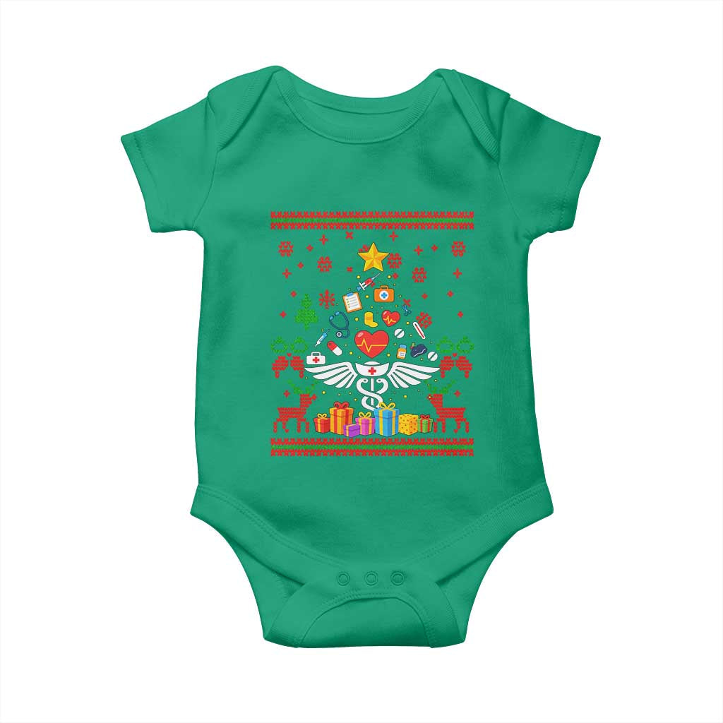 Funny Christmas Healthcare Worker Baby Onesie Nurses And Doctors Pine Tree TS12 Irish Green Print Your Wear