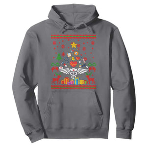 Funny Christmas Healthcare Worker Hoodie Nurses And Doctors Pine Tree TS12 Charcoal Print Your Wear