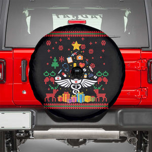 Funny Christmas Healthcare Worker Spare Tire Cover Nurses And Doctors Pine Tree TS12 Black Print Your Wear